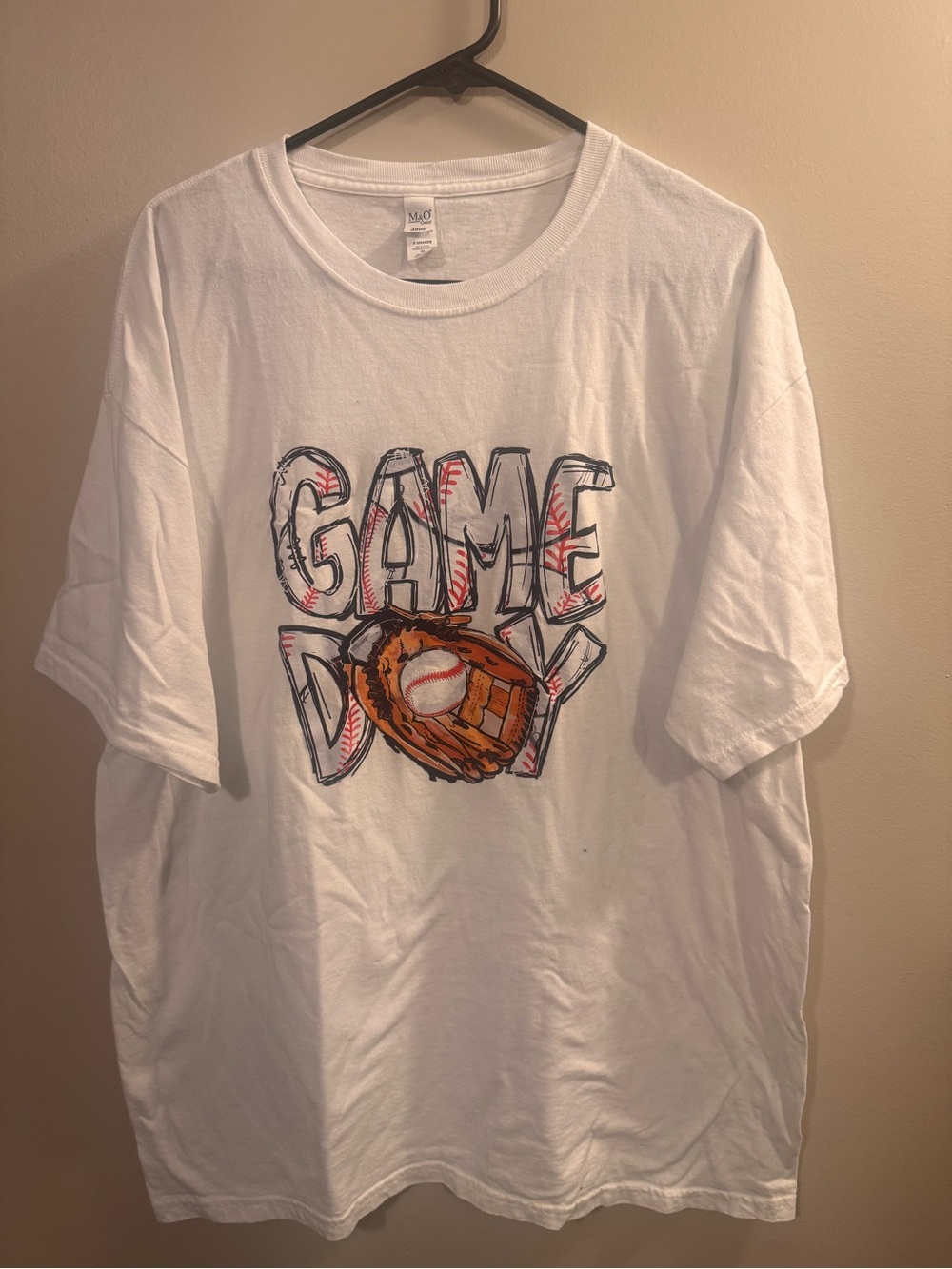 Unbranded White "Game Day" Baseball Graphic Tee